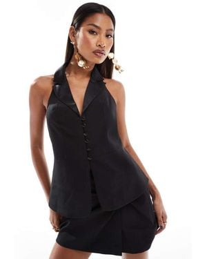 ASOS Halterneck Tux Waistcoat - Black