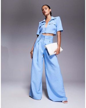 ASOS Co-Ord Cropped Tailored Shirt - Blue