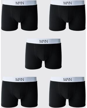 BoohooMAN 5 Pack With Waistband Boxers - Black
