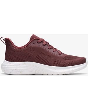 Clarks Izza Knit Burgundy Trainers - Red