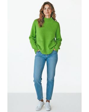 Secret Label Funnel Neck Pocket Jumper - Green