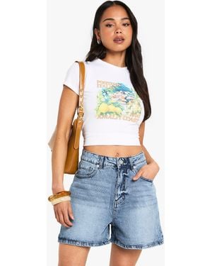Boohoo Denim Mom Short - Blue