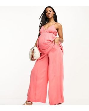 Vero Moda Shirred Wide Leg Trouser - Pink