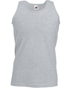Fruit Of The Loom Athletic Sleeveless Vest Tank Top (Heather) Cotton - Grey