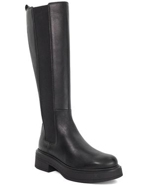 Dune Temmings Leather Chunky Knee High Boots - Black