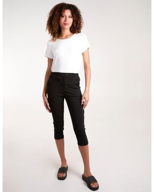 Blue Vanilla Seam Detail Crop Trousers With Cargo Pocket - Black