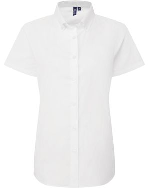 PREMIER Ladies Supreme Oxford Short-Sleeved Formal Shirt - White
