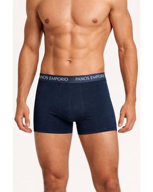 Panos Emporio Three Pack Base Bamboo Boxer - Blue