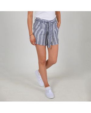 Secret Label Striped Linen Shorts - Blue