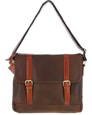 Fenland Sheepskin Vintage Oily Leather Messenger Bag - Brown