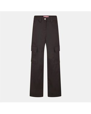 JJXX Solid Patterned Straight Cargo Trousers - Black