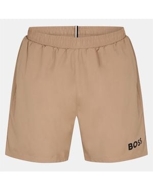 BOSS Dolphin Elasticated Waistband Swim Short - Natural