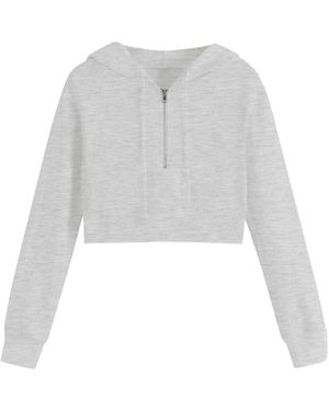 Miso Cropped Hoodie - White