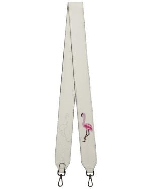 Claudia Canova Flamingo Badge Interchangeable Bag Strap - White
