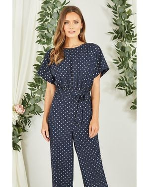 Mela London Spot Batwing Jumpsuit - Blue