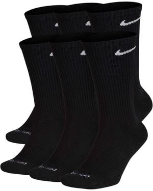 Nike Everyday Plus Cushioned Training Crew Socks (6 Pairs) Cotton - Black
