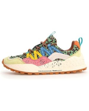 Flower Mountain Light Multi Washi Trainer - Blue