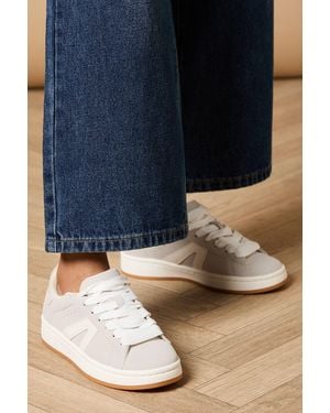 Oasis Dorianna Faux Suede Lace Up Trainers - Blue