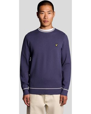 Lyle & Scott Gehaakte Coltrui Met Puntige Mouwen - Blauw