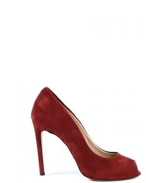 Versace 19.69 Abbigliamento Sportivo 19V69 Pump Open Toe Bordeaux 303 Crosta' Leather - Red