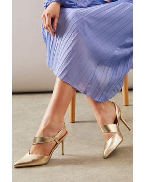Wallis Evie Asymmetric Pointed Stiletto High Heel Court Shoes - Blue