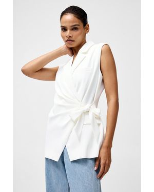 French Connection Self-Tie Collared Waistcoat - White