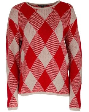 love knitwear Diamond Knit Jumper - Red