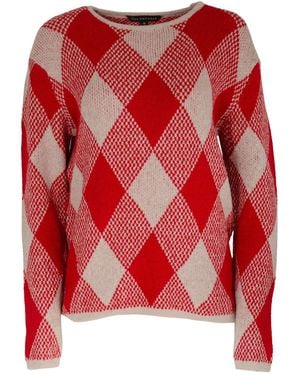 love knitwear Diamond Knit Jumper - Red