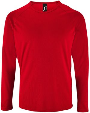 Sol's Sporty Long Sleeve Performance T-Shirt - Red