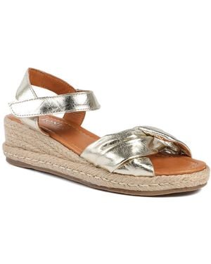 Jones Bootmaker Randine Adjustable Fasten Leather Espadrilles - Metallic