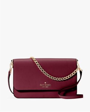 Kate Spade Madison Saffiano Leather Willow Medium Flap Convertible Crossbody - Purple