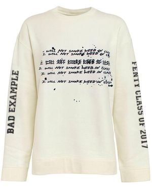 PUMA X Rihanna Fenty Graphic Off Jumper Cotton - White