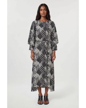 Karen Millen Viscose Woven Printed Cowl Neck Midi Dress - Multicolour