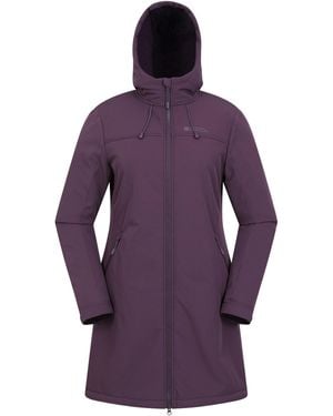 Mountain Warehouse Ladies Fern Longline Soft Shell Jacket - Purple