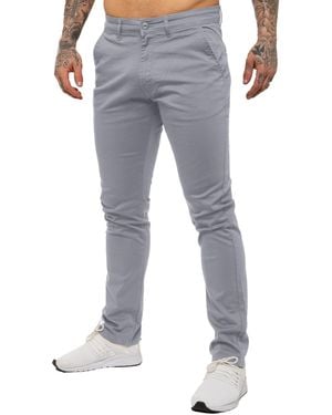 Enzo Slim Fit Stretch Chinos - Blue