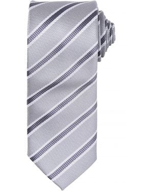 PREMIER Waffle Stripe Formal Business Tie /Dark) - Grey