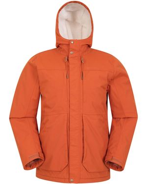 Mountain Warehouse 'Coastline' Borg Lined Jacket Waterproof Breathable Coat Polyamide - Orange