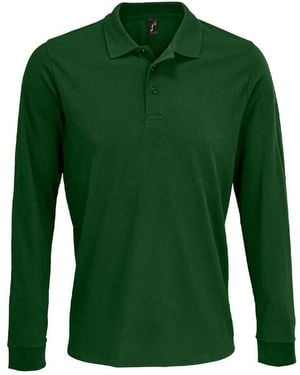 Sol's Adult Prime Pique Long-Sleeved Polo Shirt (Bottle) - Green