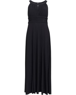 Gina Bacconi Kelsie Ruched Waist Keyhole Neck Maxi Dress - Black