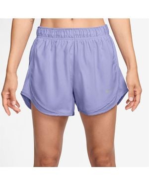 Nike Dri Fit Mid Rise Brief Lined Running Shorts - Blue