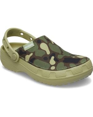 Crocs™ Classic Crafted Camo Textile Blend Tac Clogs - Green