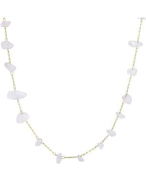The Jewellery Stockroom Plated Pvd Waterproof Stainless Steel Gemstone Necklace - Metallic