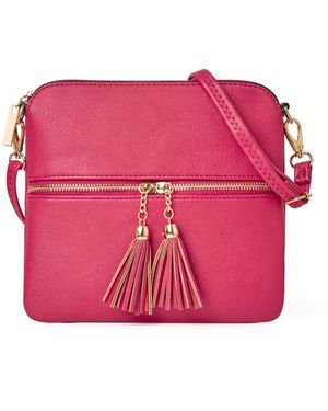 Woodland Leathers Crossbody Bag - Pink
