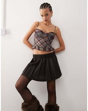 Collusion Pleated Mini Kilt - Black