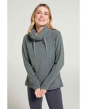 Mountain Warehouse 'Hebridean' Cowl Neck Fleece Jumper With Front Pockets Breathable - Grey