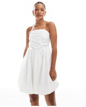 ONLY Bubble Hem Bandeau Mini Dress - White