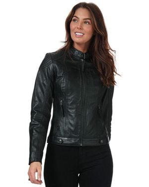 Elle Ladies Leather Jacket - Black