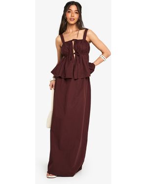 Boohoo Poplin Maxi Skirt - Purple