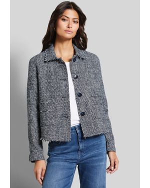Bugatti Damen Bouclè Jas Met Gerafelde Randen - Grijs