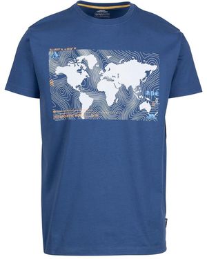 Trespass Chera Geographic Print Crew Neck Short Sleeve T-Shirt - Blue